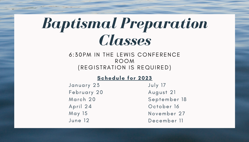 Baptism Preparation Class CoCathedral of St. Thomas More